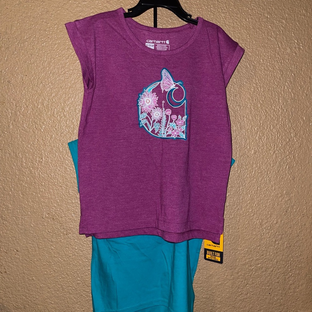 Purple Graphic Tee and Blue Shorts Set